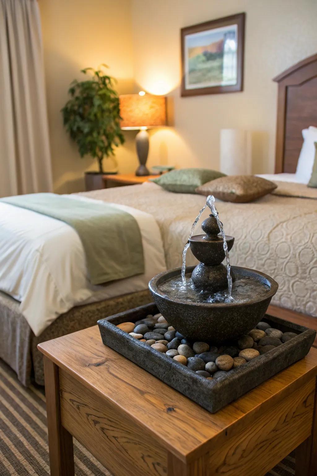 Water elements add a soothing, natural ambiance.