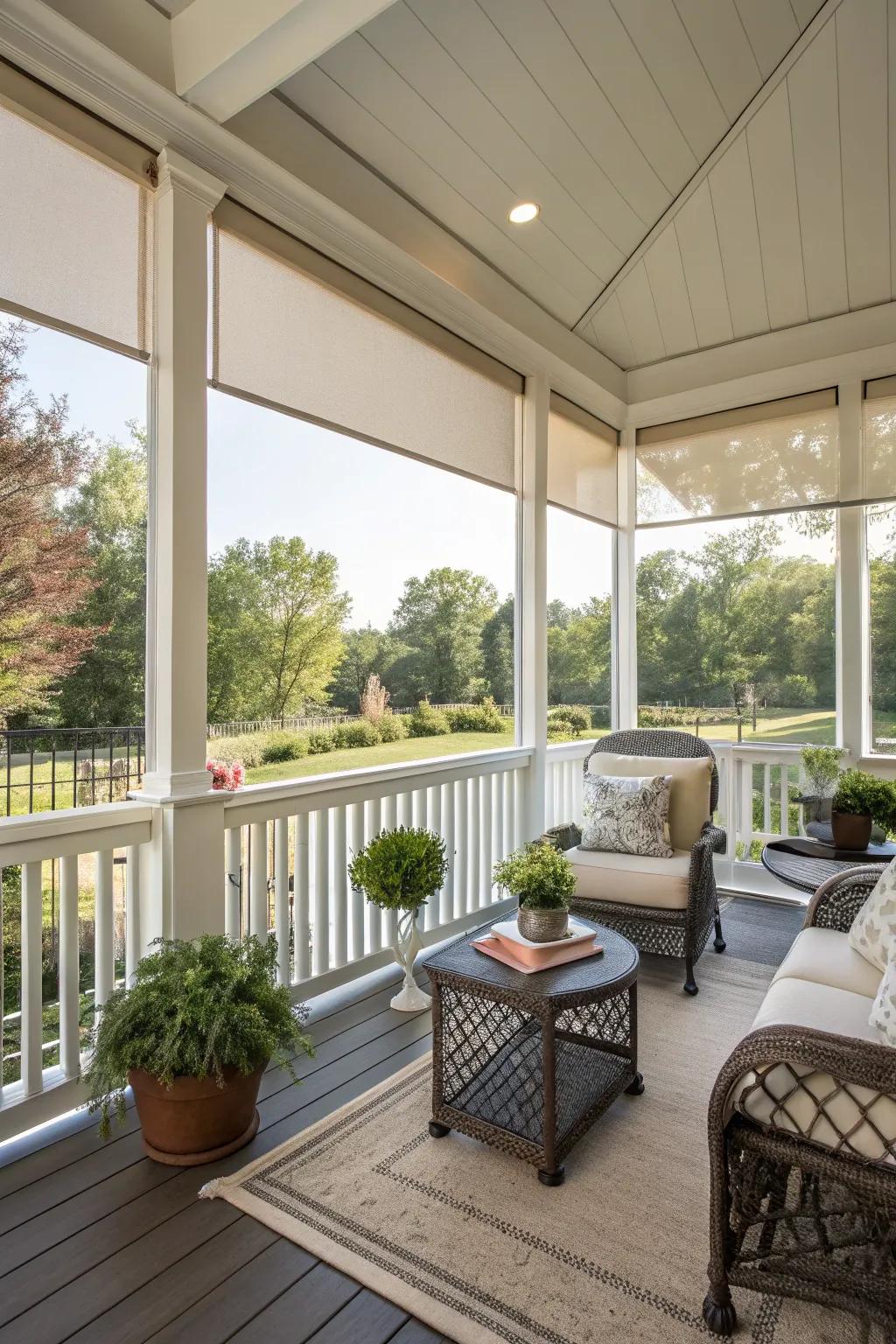 Retractable screens providing flexibility and comfort.