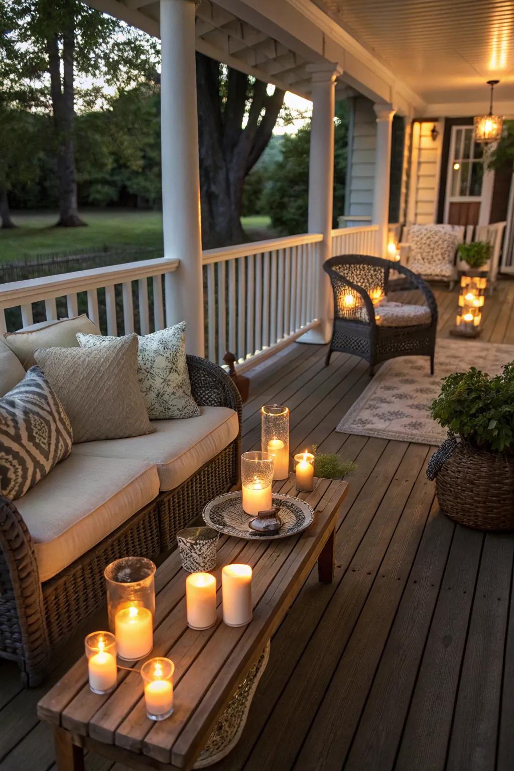 Set the mood with a warm candlelit glow.