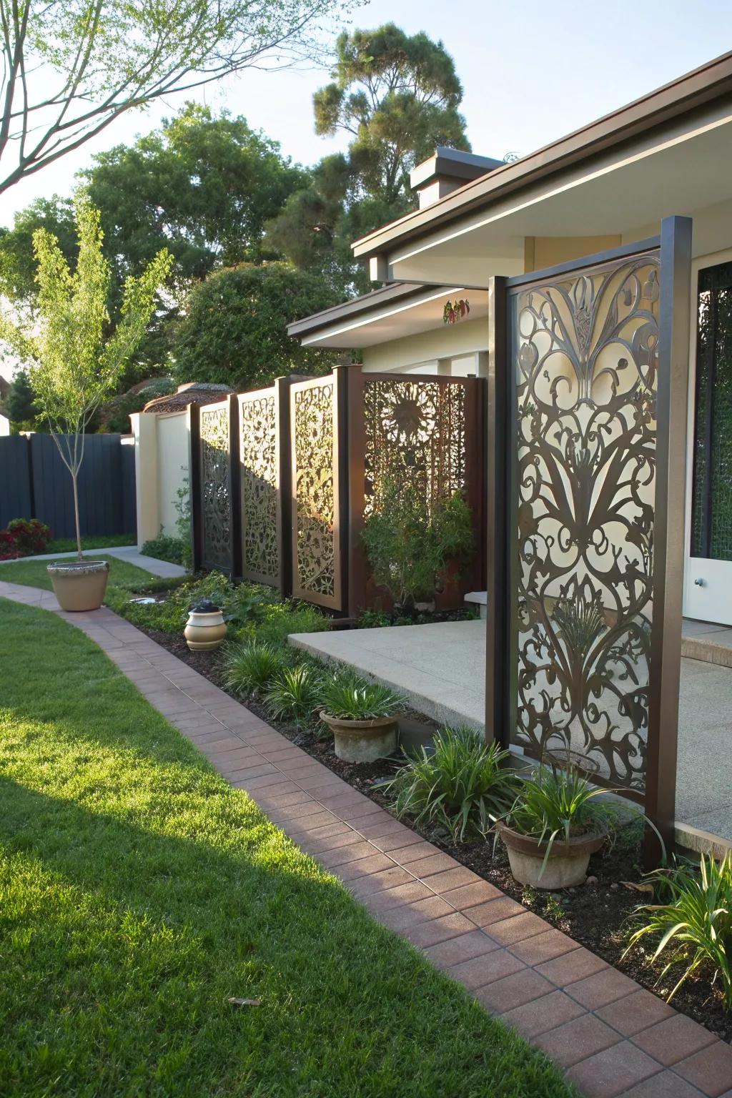 Ornamental dividers unite art and privacy beautifully.