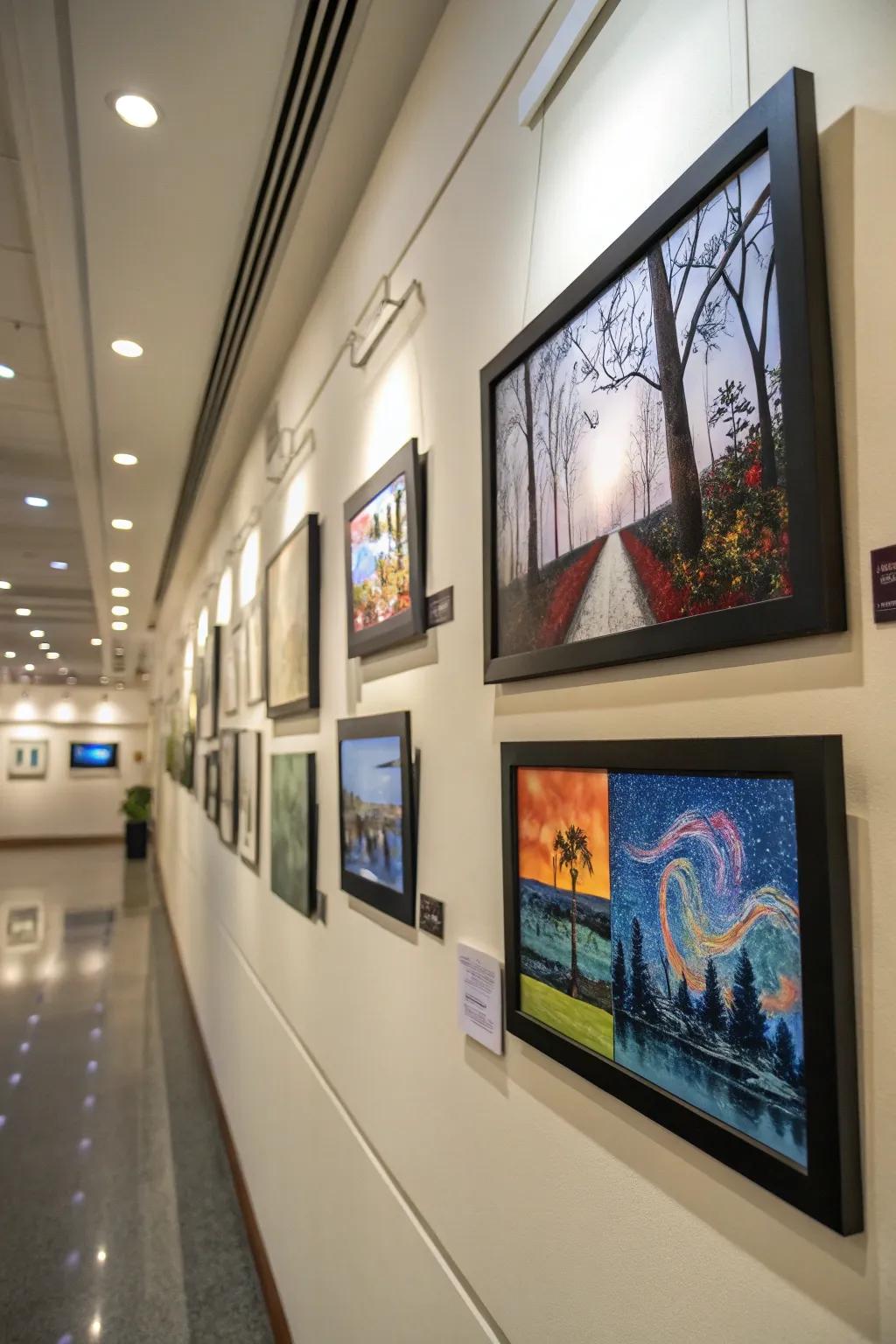 A dynamic and versatile art display thanks to art canvases.