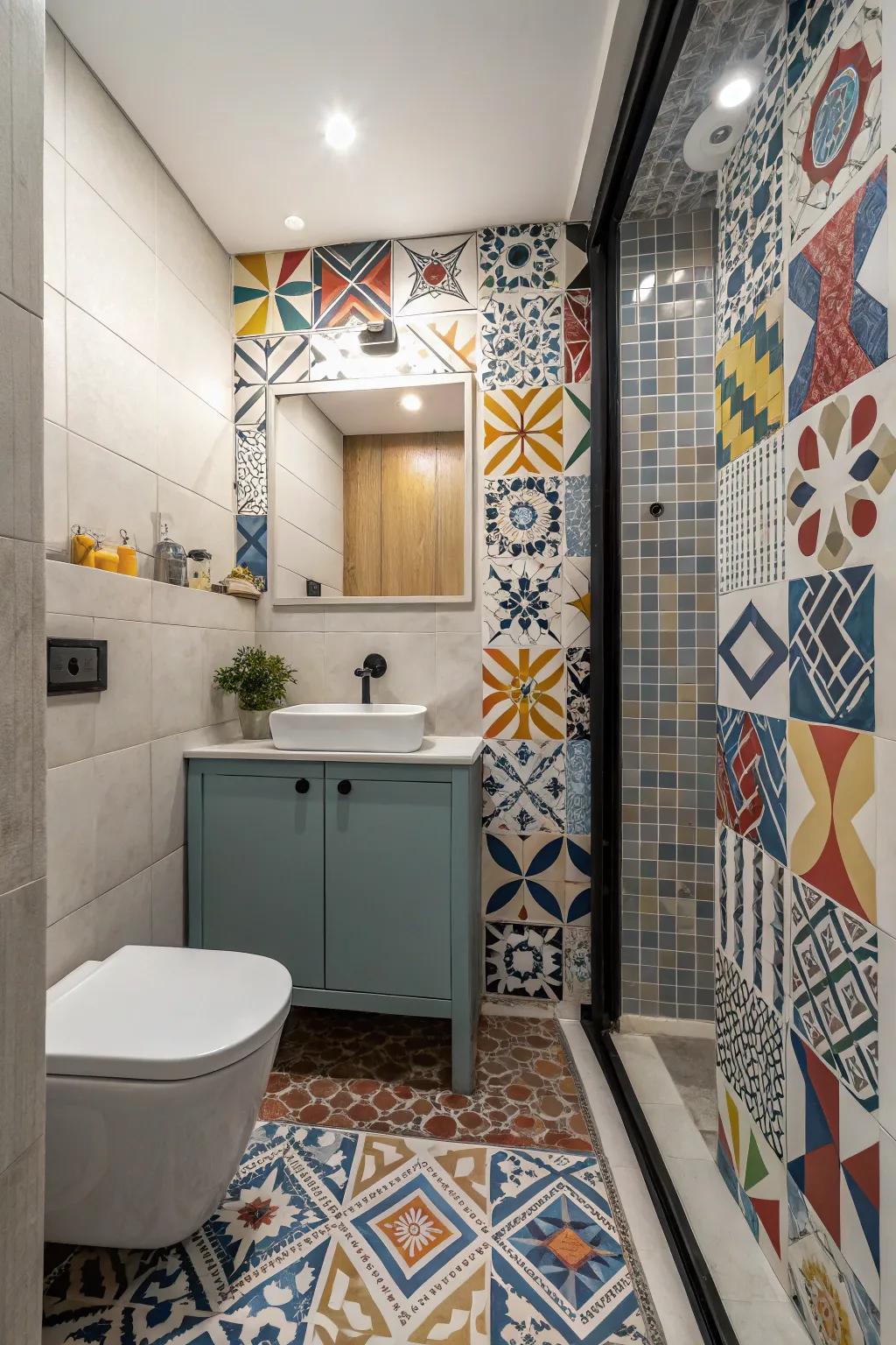 Innovative tile patterns contribute depth and visual intrigue to your space.