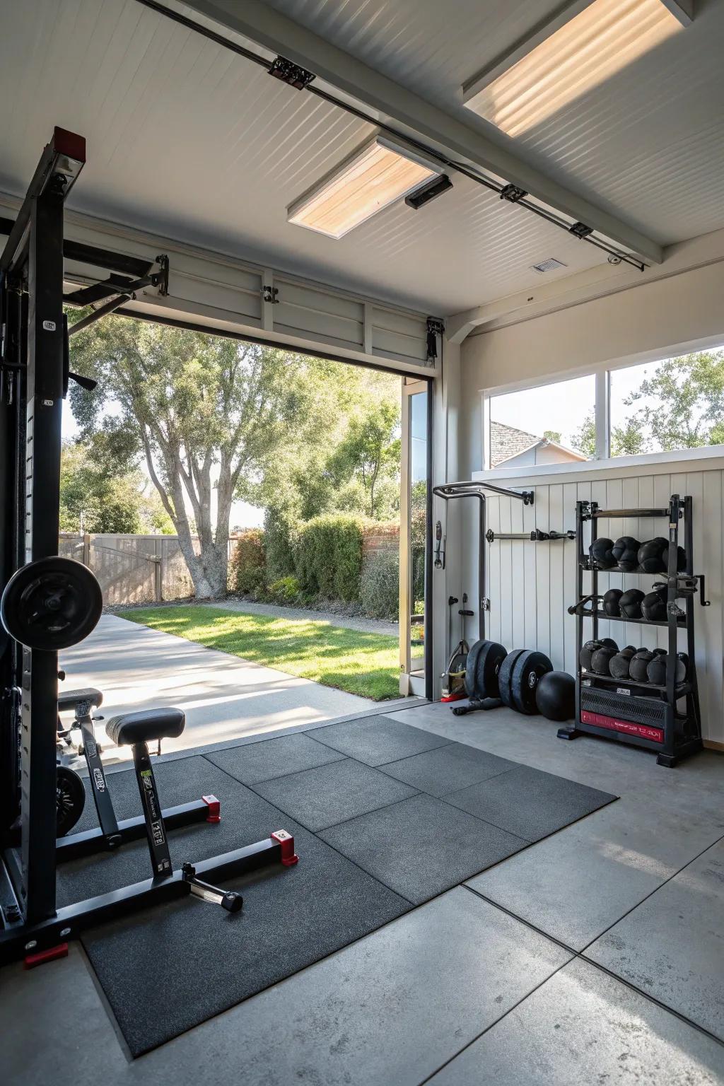 Proper airflow keeps your garage gym cool and fresh.