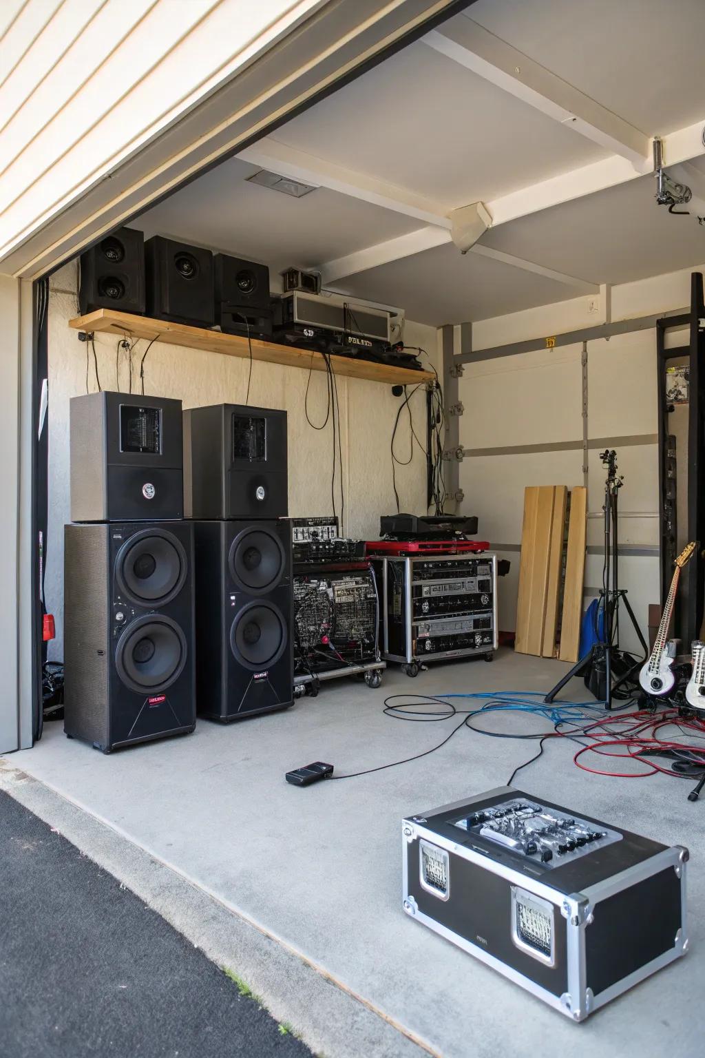 Improve your workshop with a sound system.