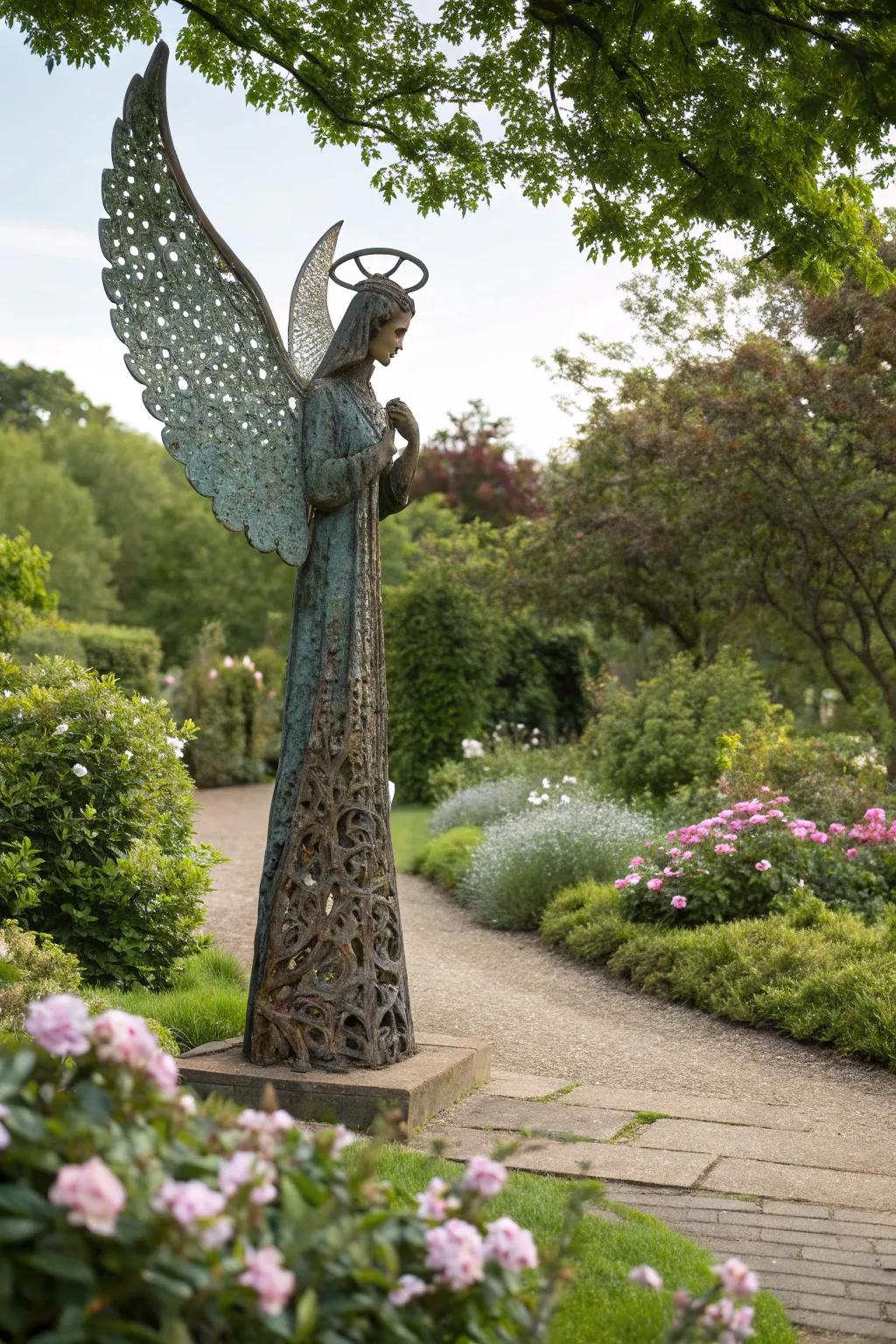 A self-made angel showing recycling's possibilities.