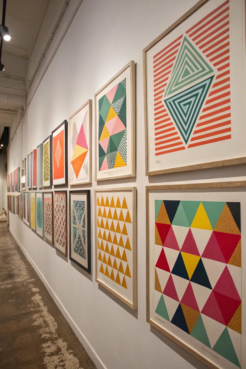 A flexible and stylish geometric art solution is presented by framed prints.