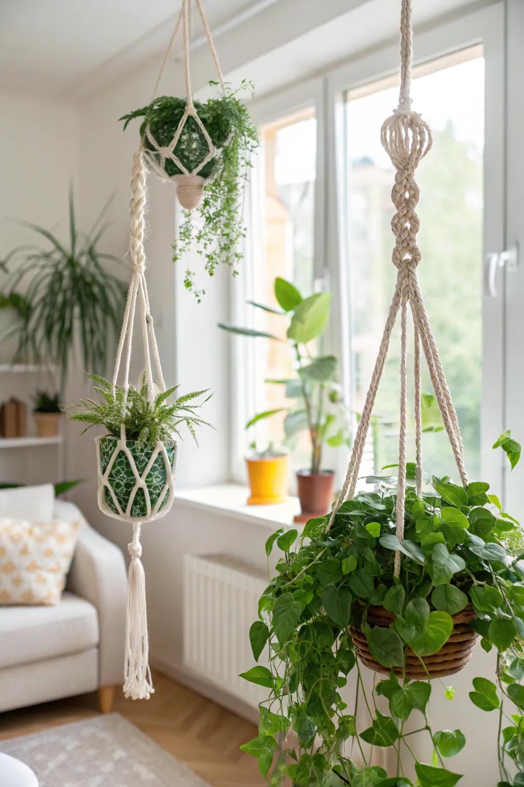 Brighten your home with these charming plant hangers.