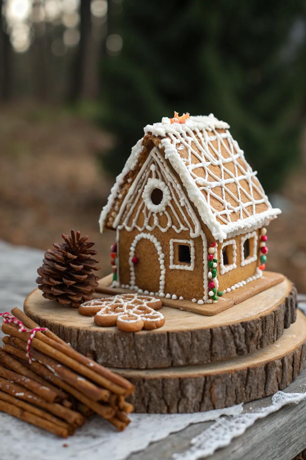 Elevate your holiday aesthetic with this enchanting gingerbread elevated abode, where effortlessness harmonizes with adventure!