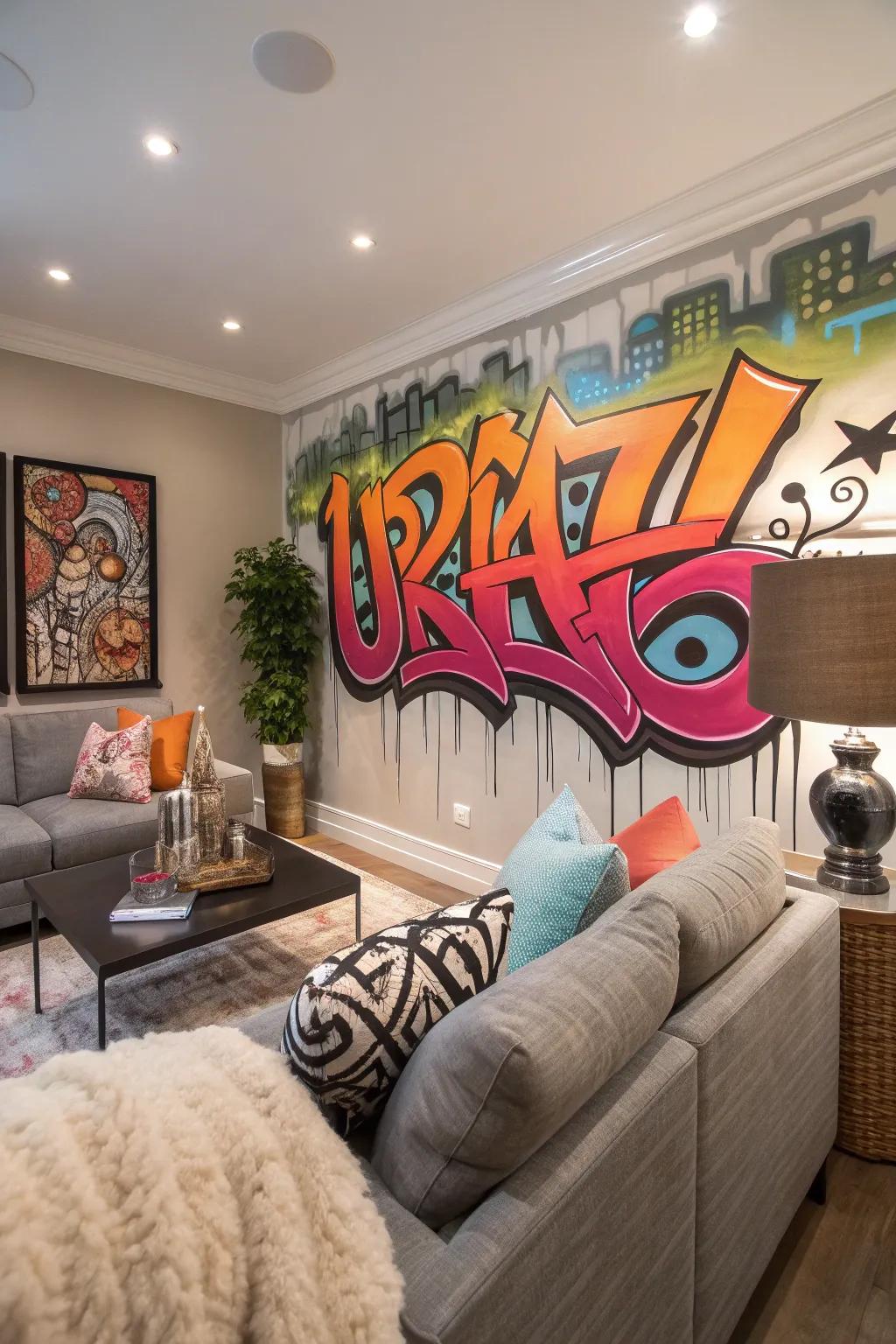 Personalized graffiti converting an environment into an individual exhibition