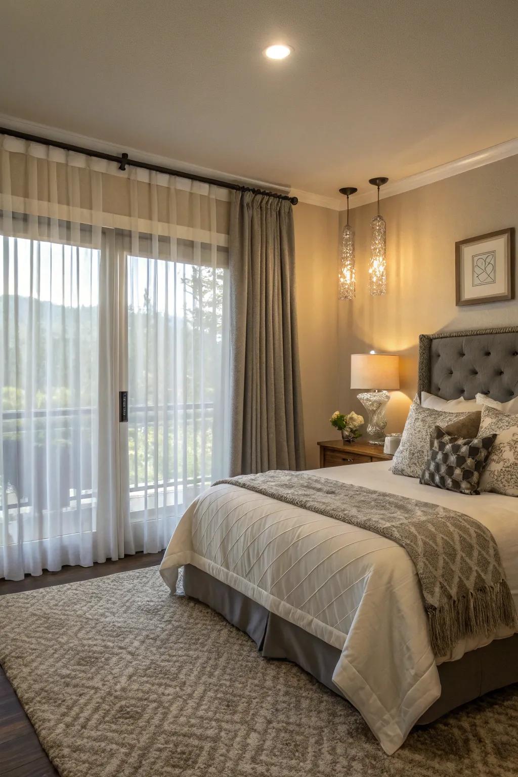 Tiered window dressings grant style and flexibility.