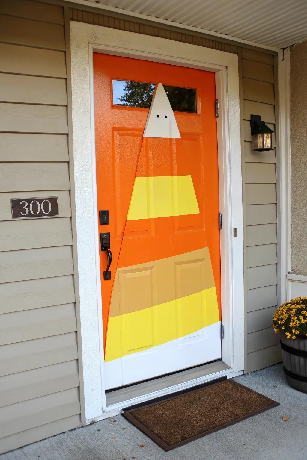 A maize sugar doorway infuses a delightful element into All Hallows’ Eve festivities.
