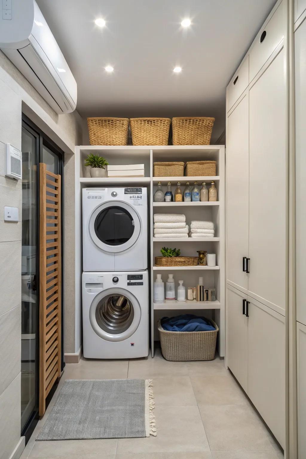 Clever flow keeps the laundry space fresh.