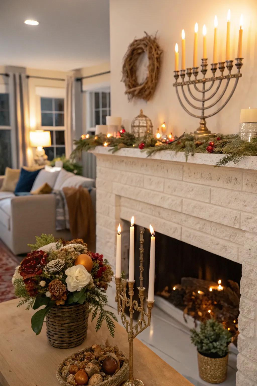 Forge a snug focal element through mantel ornamentation.