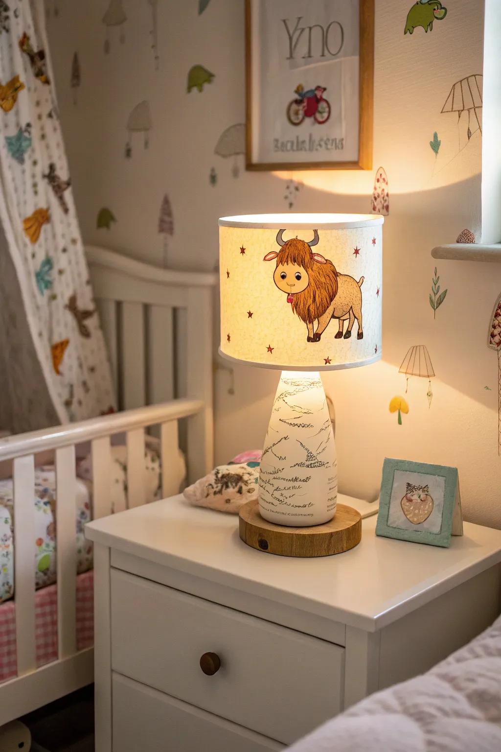 Themed lamps add whimsy and warmth.