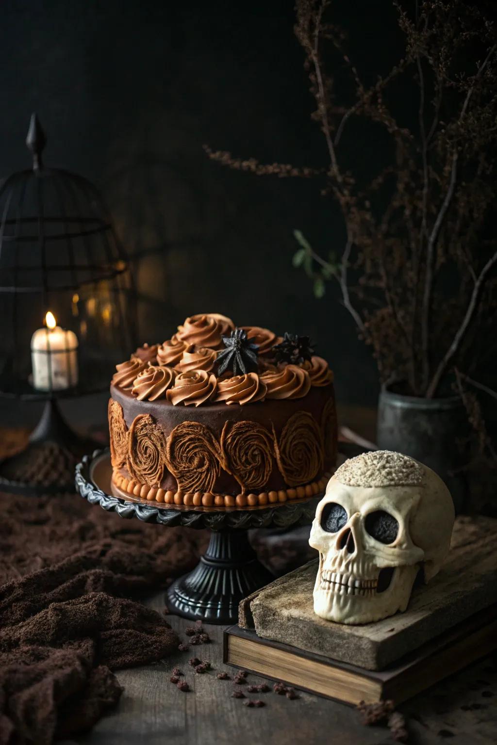 An ominous cranium cake that's equally chilling and scrumptious.