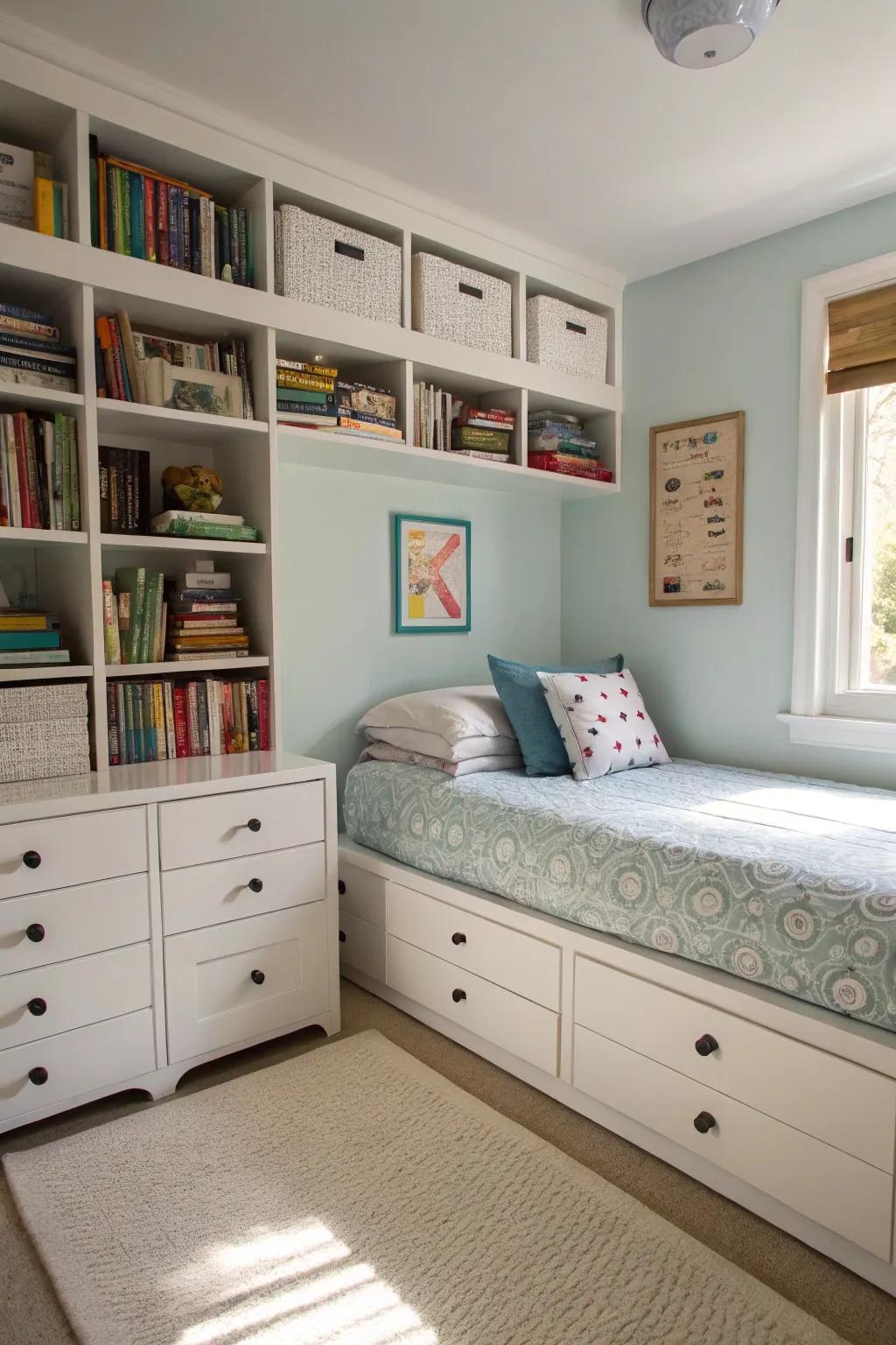 A well organized space promotes a serene environment.