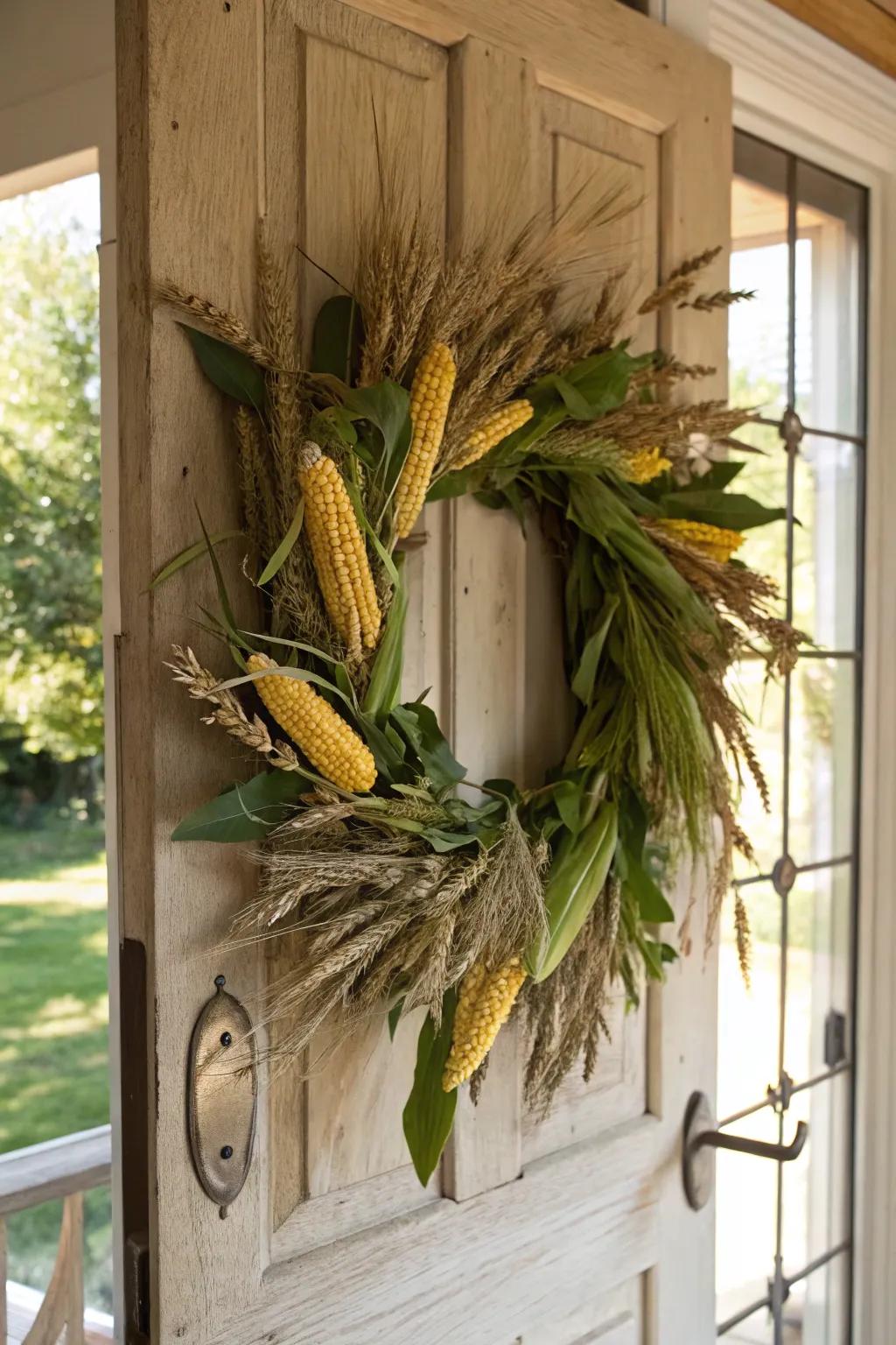 A reaping circlet that pays homage to rustic farmstead existence.
