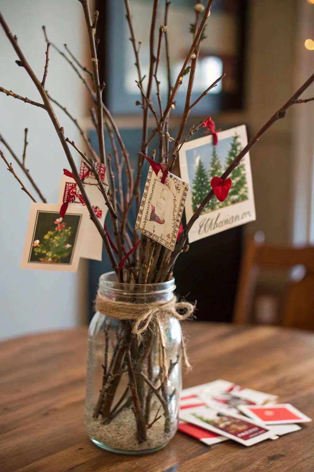 Preserving pots create delightful card centerpieces.