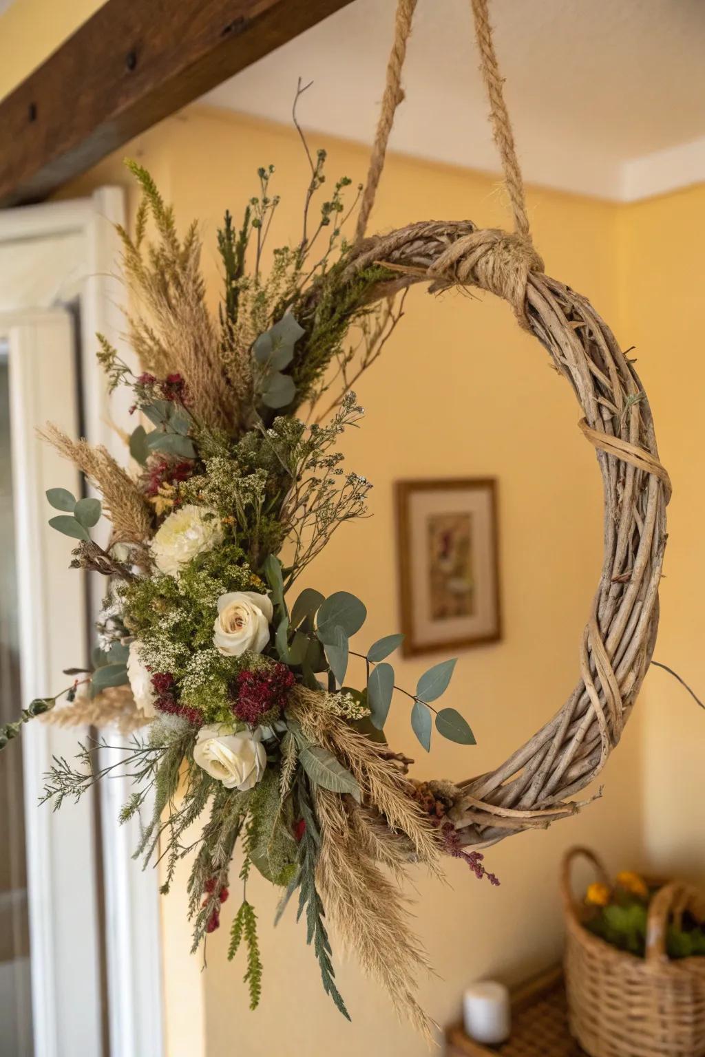 Infuse an organic element into your garland's character via natural twine.
