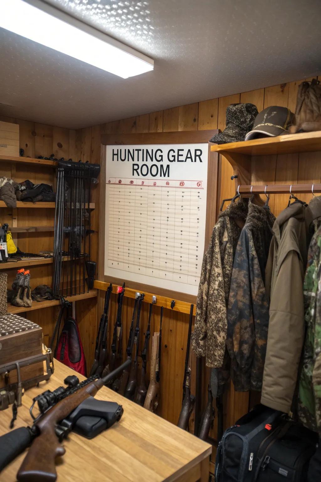 An inventory list keeps track of all your gear.