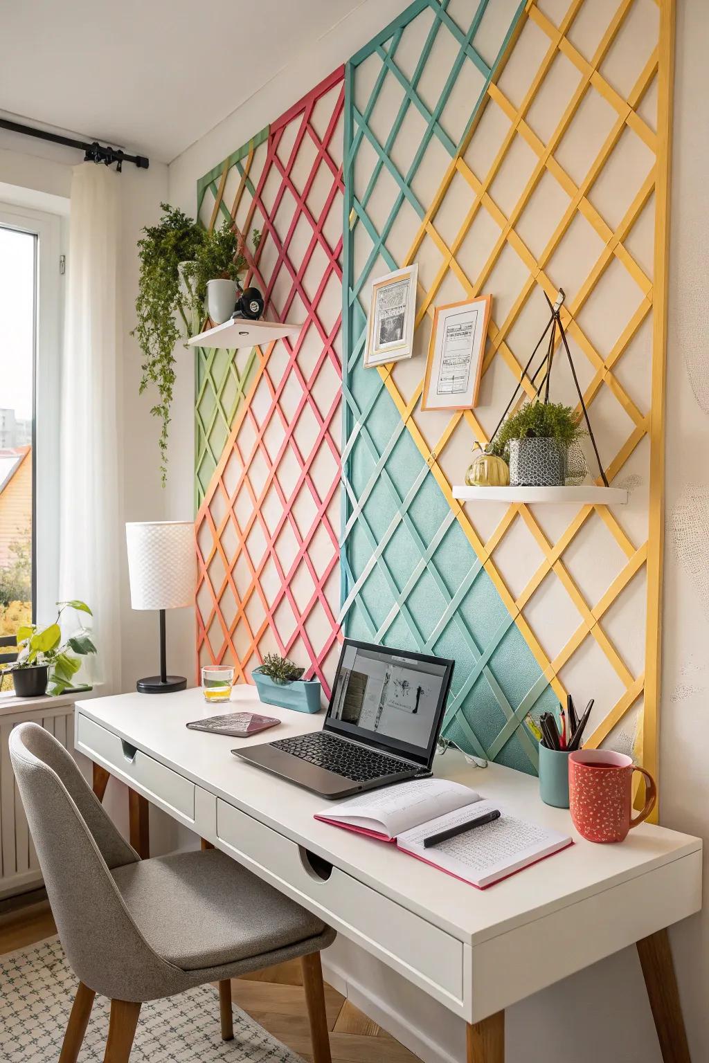 Vibrant grid bringing energy and focus to the home office.