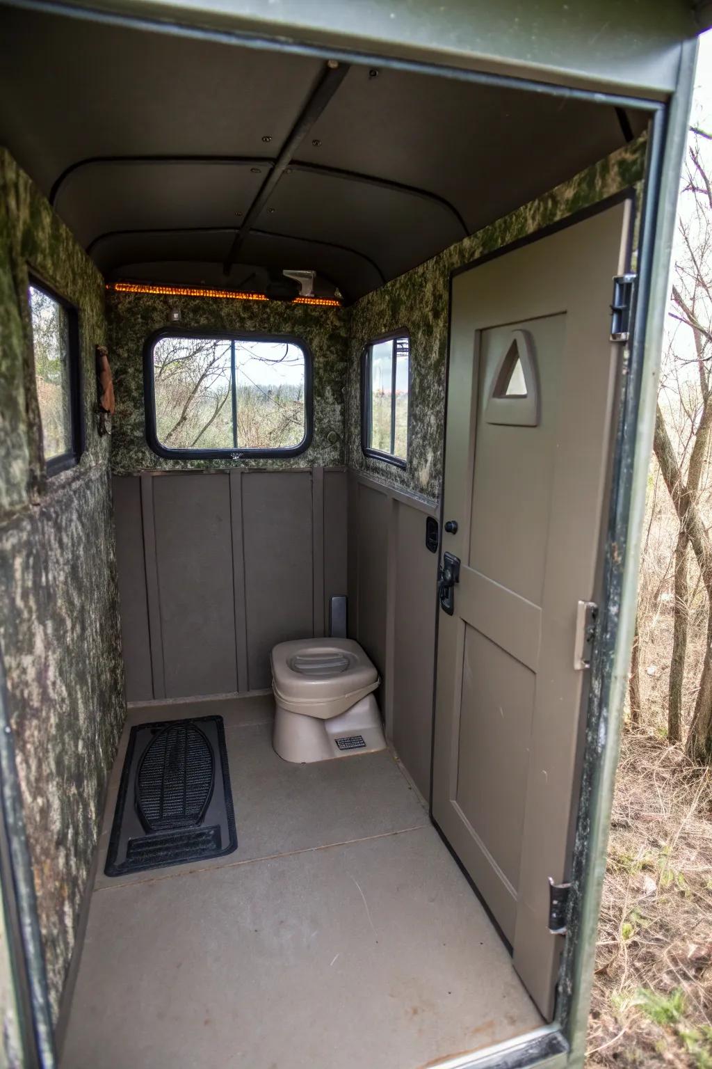 Restrained lavatory utilities bring an enhanced measure of convenience to protracted stays.