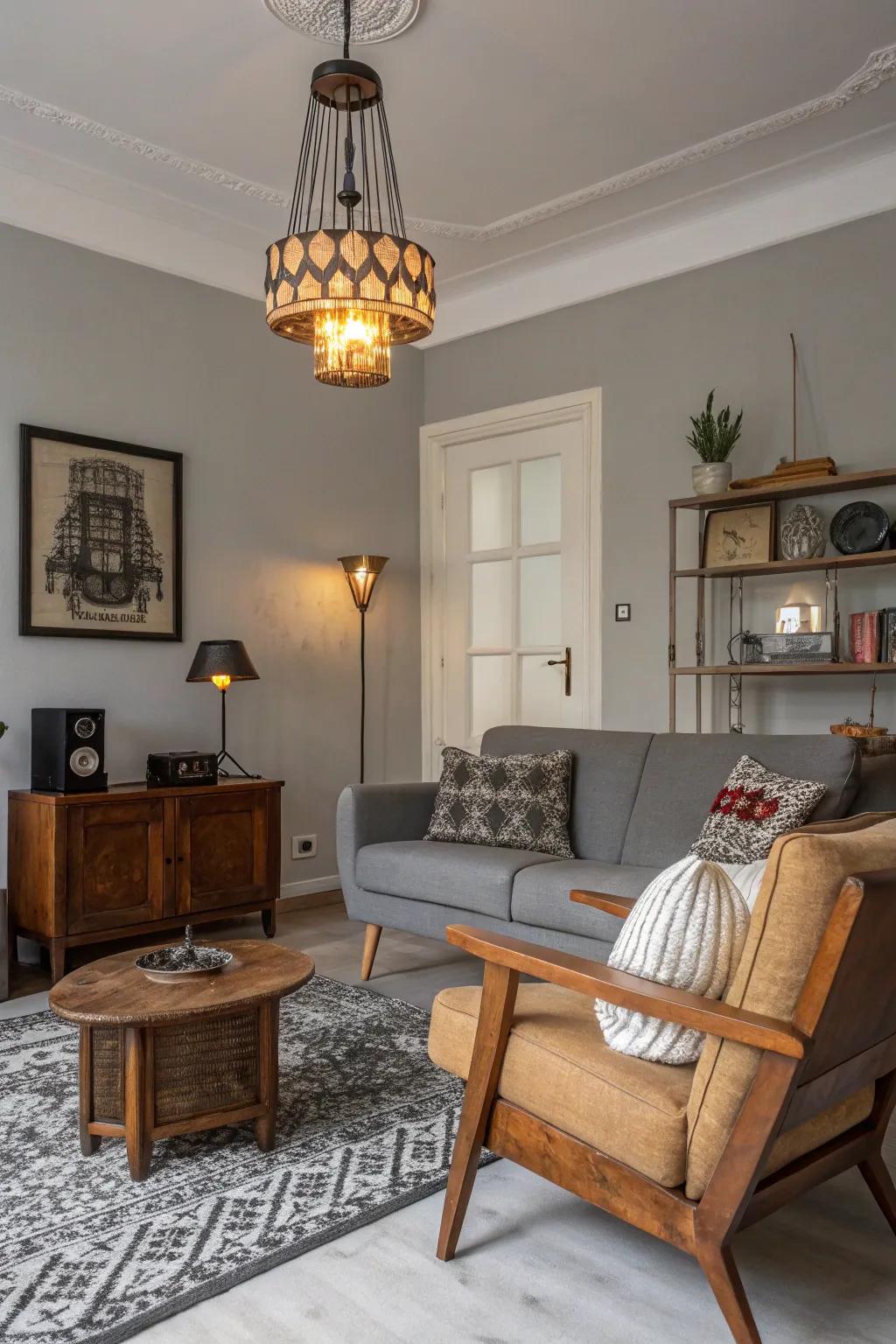 Combining old and new design elements creates a dynamic and unique space.