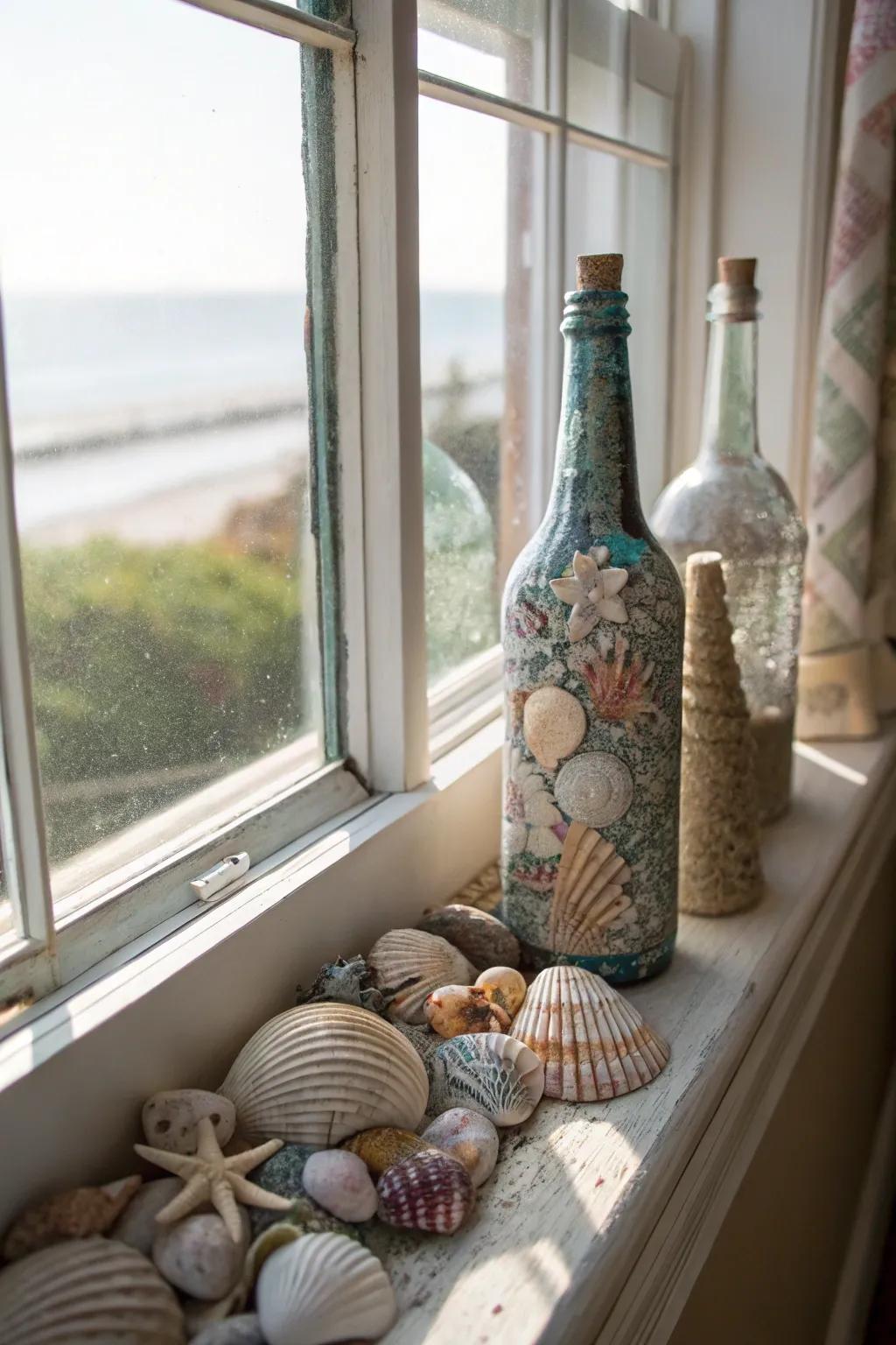 A curated collection adds personal flair and interest to your window sill.