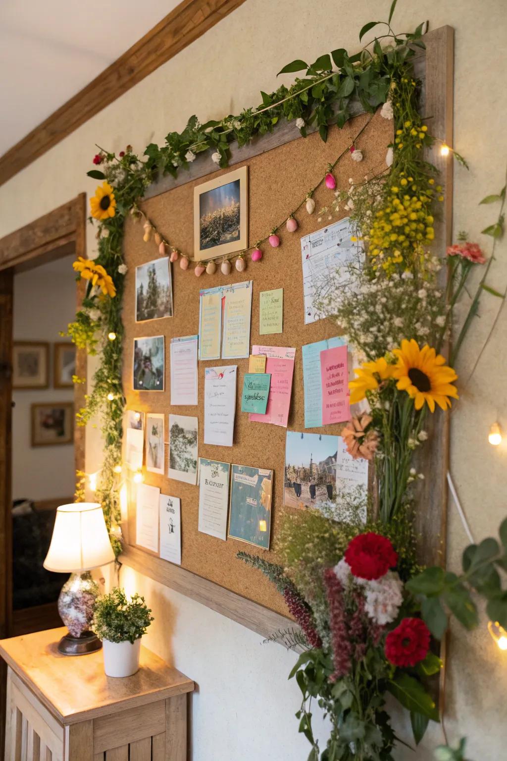 An untamed bloom-themed pinboard to brighten up any space.