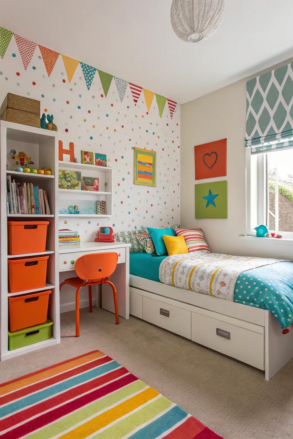 Daring touches infuse energy and style into the space.