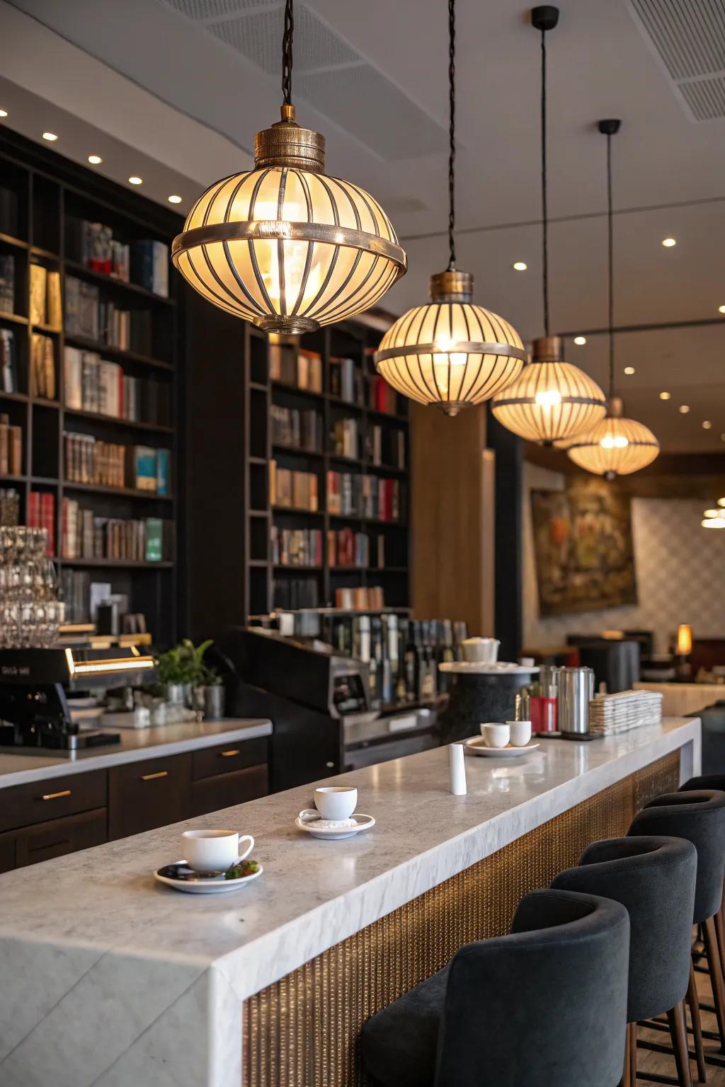 Striking illumination can elevate your coffee bar to unprecedented fashionable elevations.