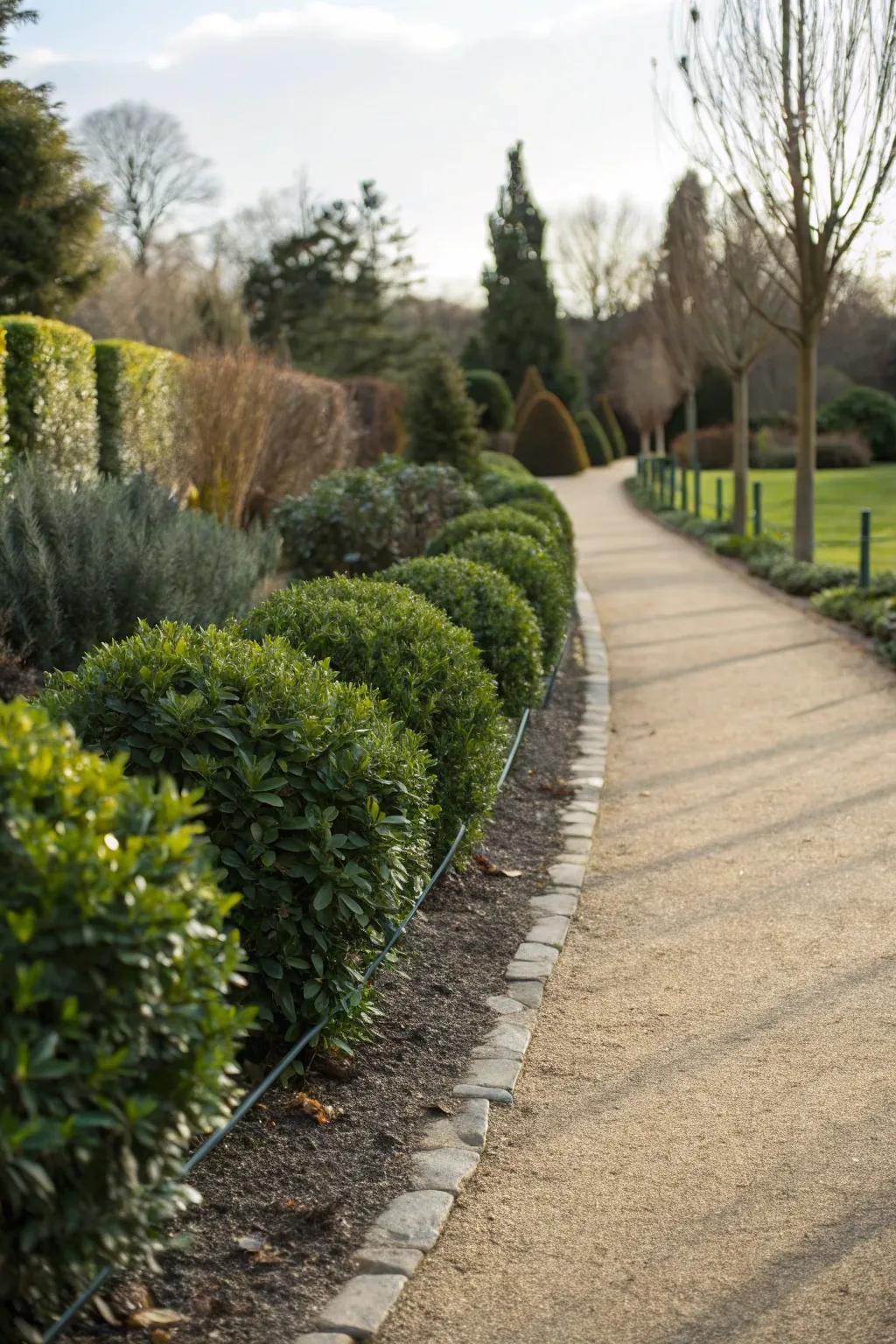 Artificial garden edging keeps your landscape defined.