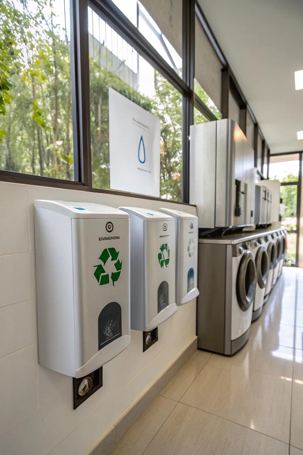 Eco-friendly dispensers offer a sustainable and stylish solution.