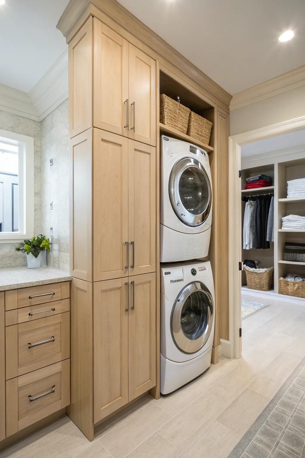 Get a matching look with custom cabinets.