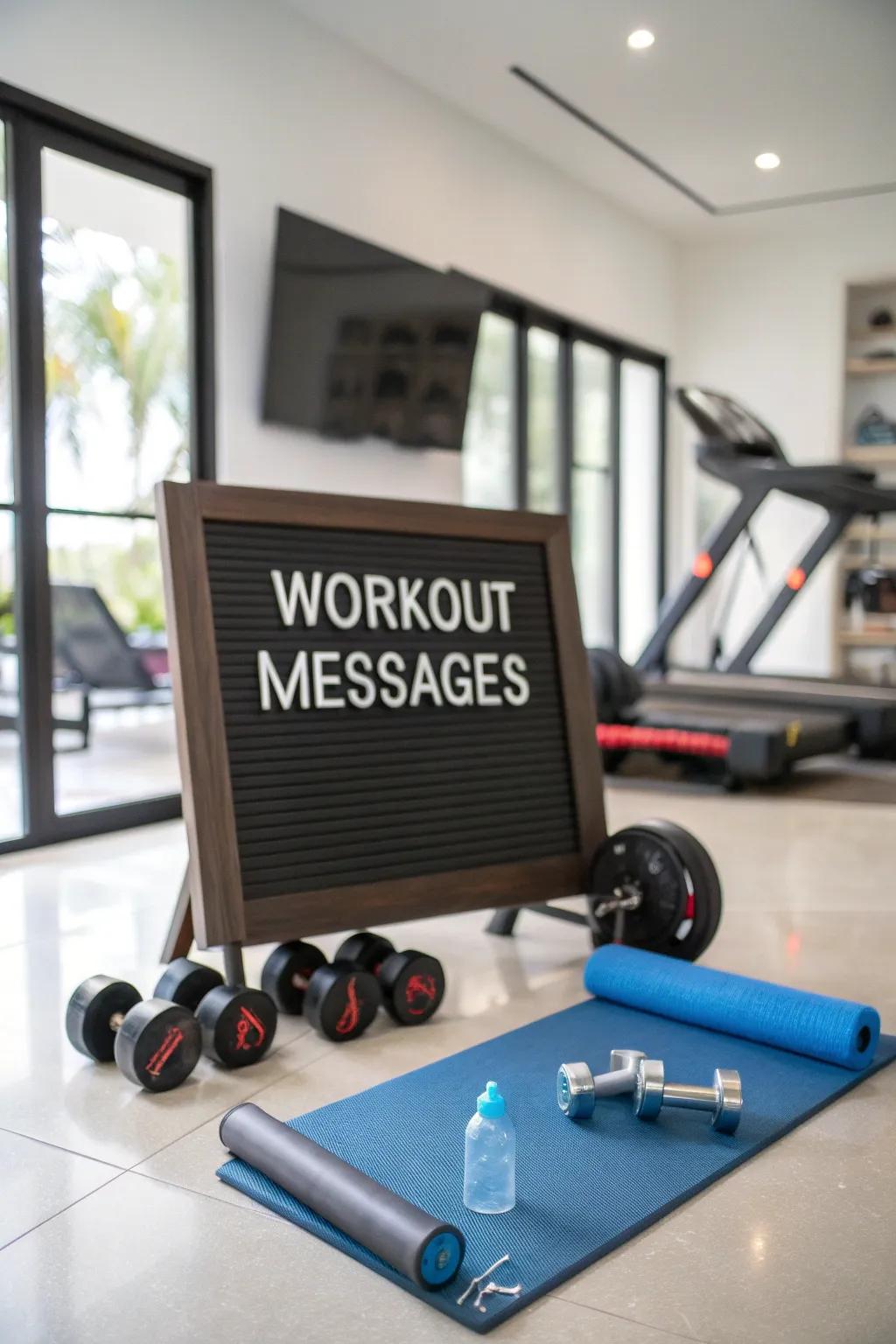 Stay motivated to exercise with inspiring messages featured on your letter board.