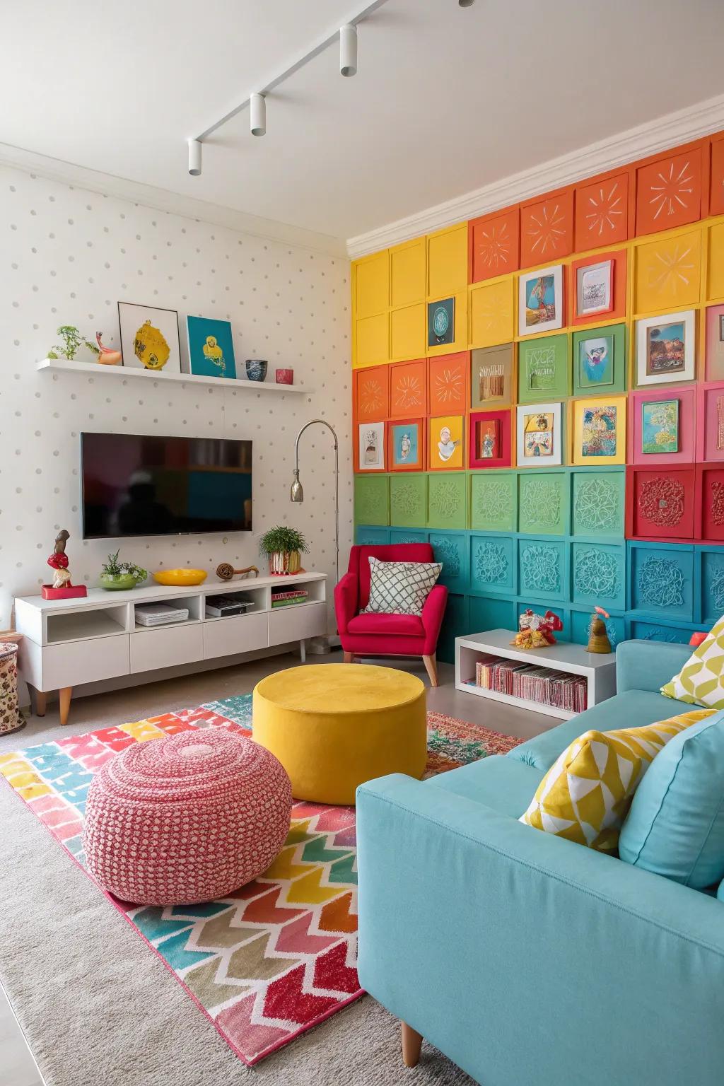 Patches of color enhance energy and fun in your decor.