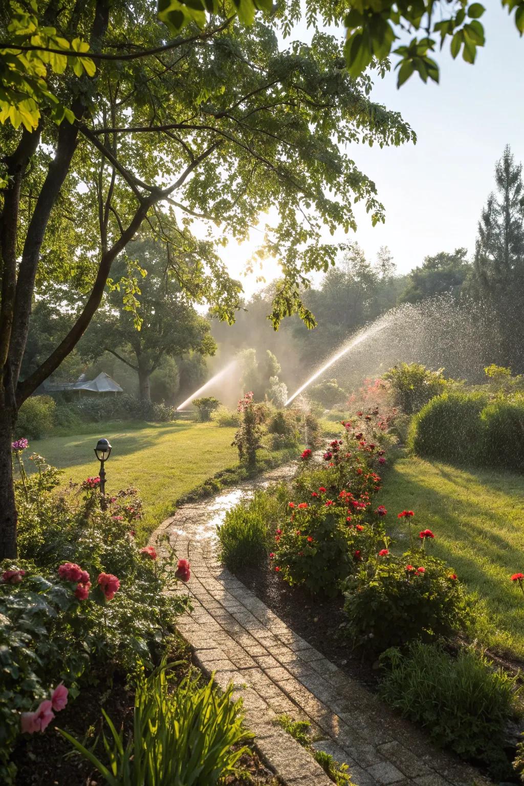 Automated watering systems that simplify garden upkeep.