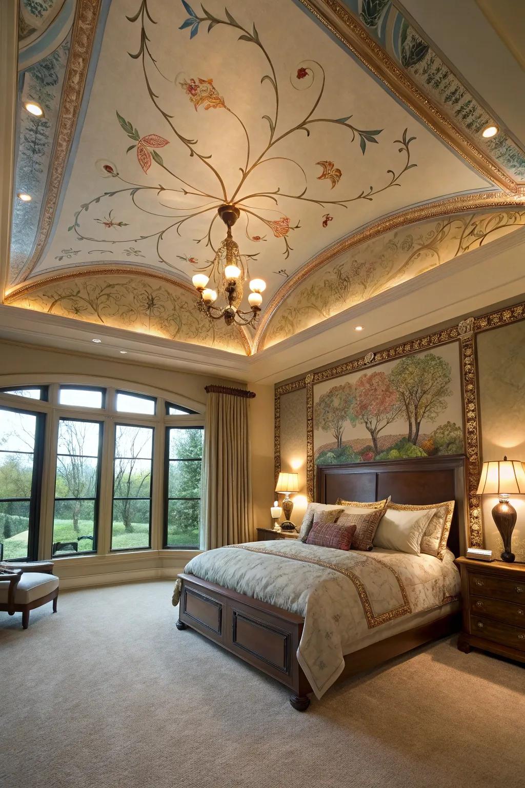 Artistic embellishments can turn your stepped ceiling into a personal masterpiece.