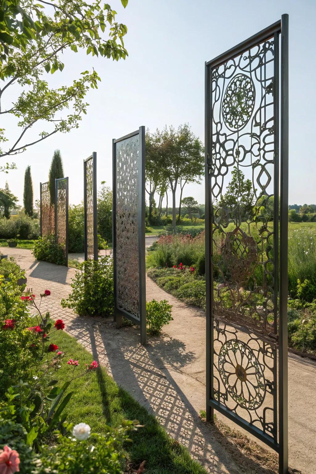 Decorative screens add solitude and art