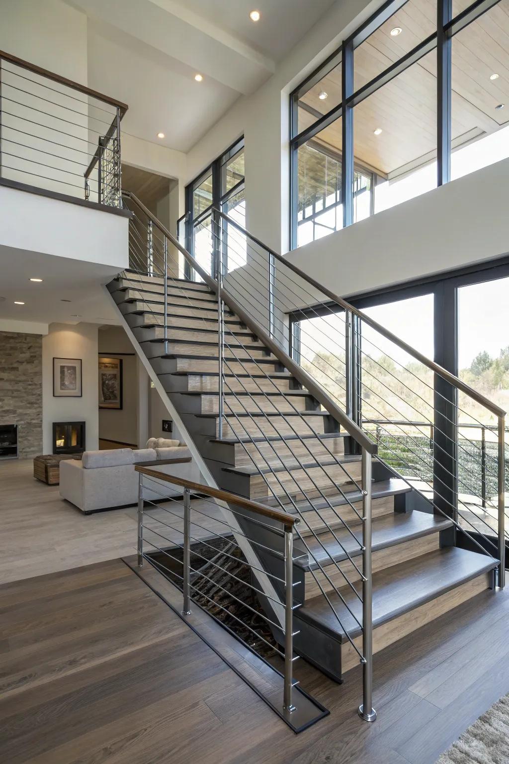 Sleek and safe with contemporary rope borders.