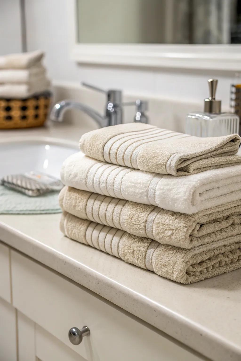 Layered cloths add warmth and texture to the decor.