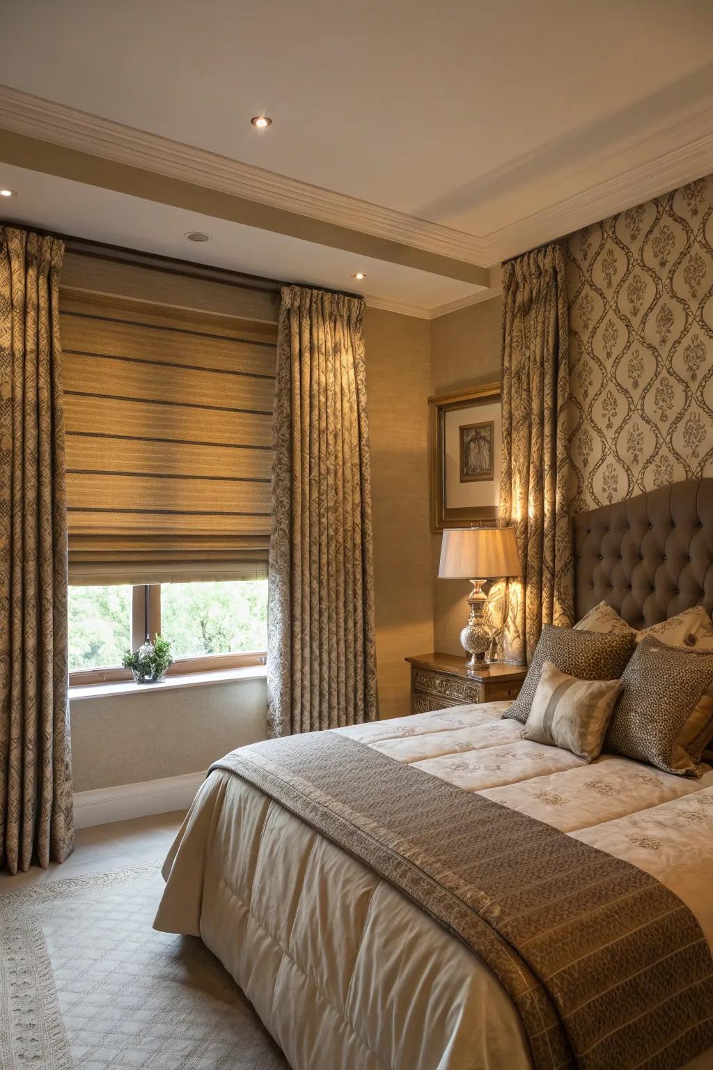 Pleated blinds for added texture and sophistication