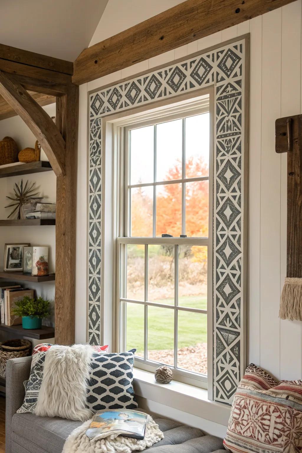 Geometric designs bringing a contemporary twist to window trim.
