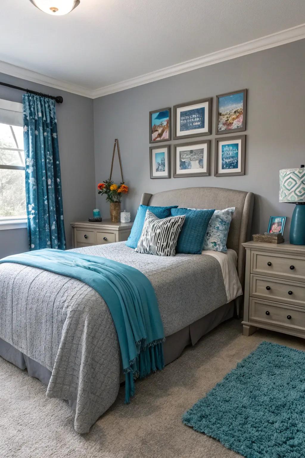 An unexpected splash of color with accessories infuses a personal note to your bedroom.