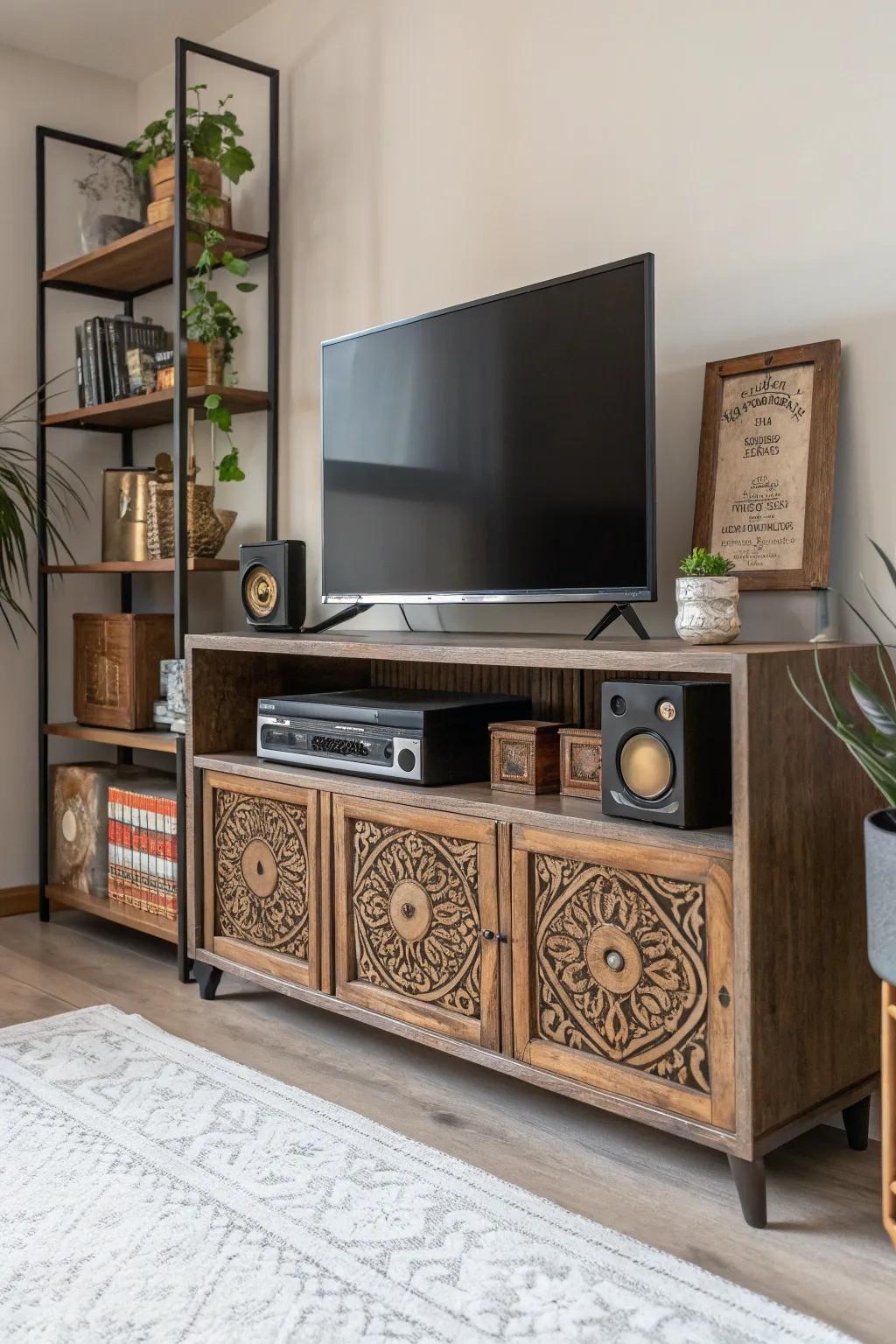 Eclectic mix creating a unique space.