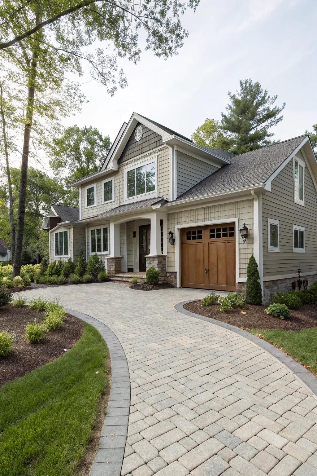 Inviting entryway with vertical siding