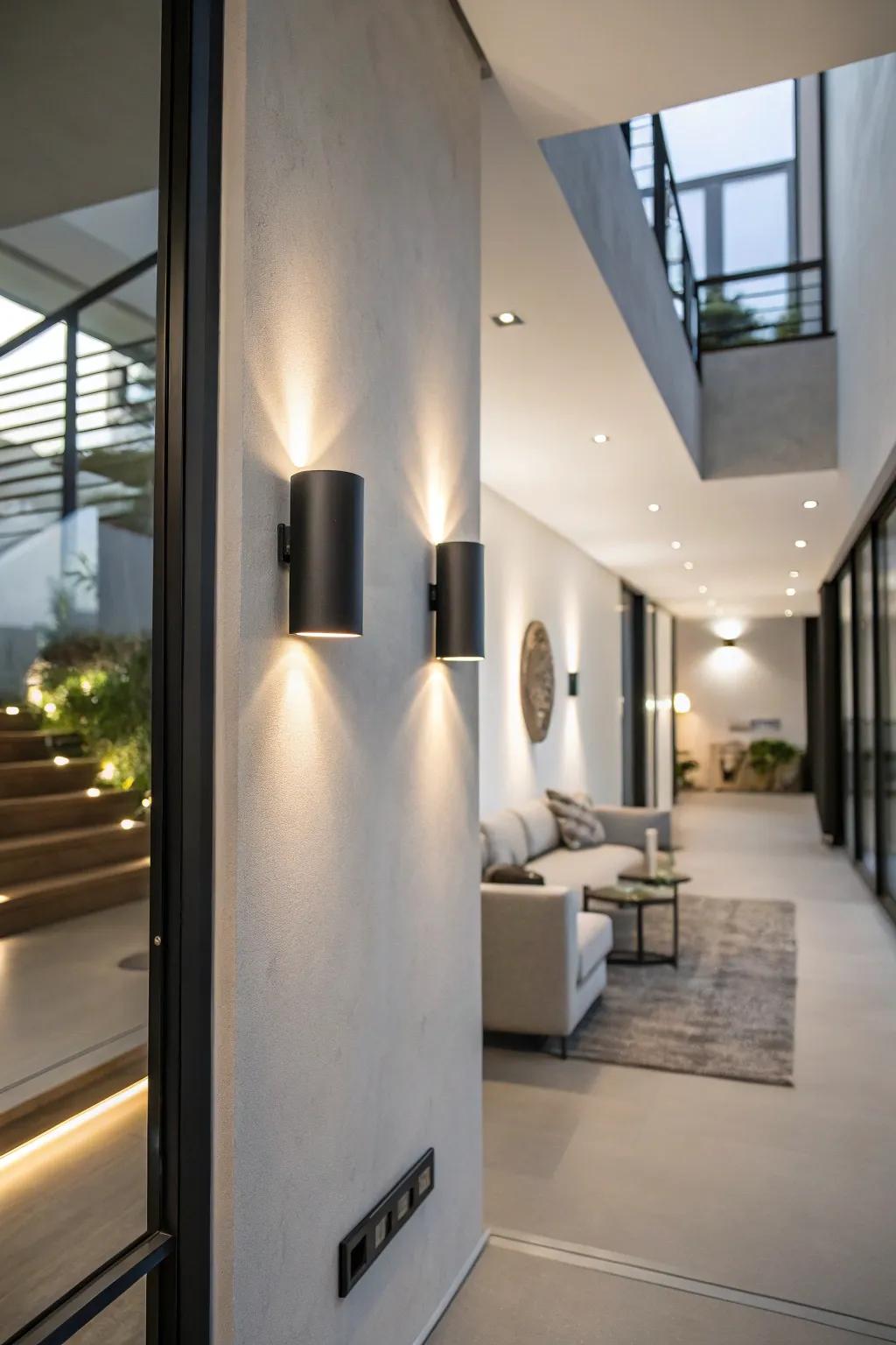 High-tech minimalism offers a sleek and modern lighting solution.