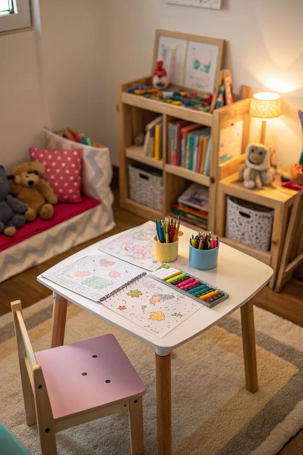 An art space encourages imagination and expression.