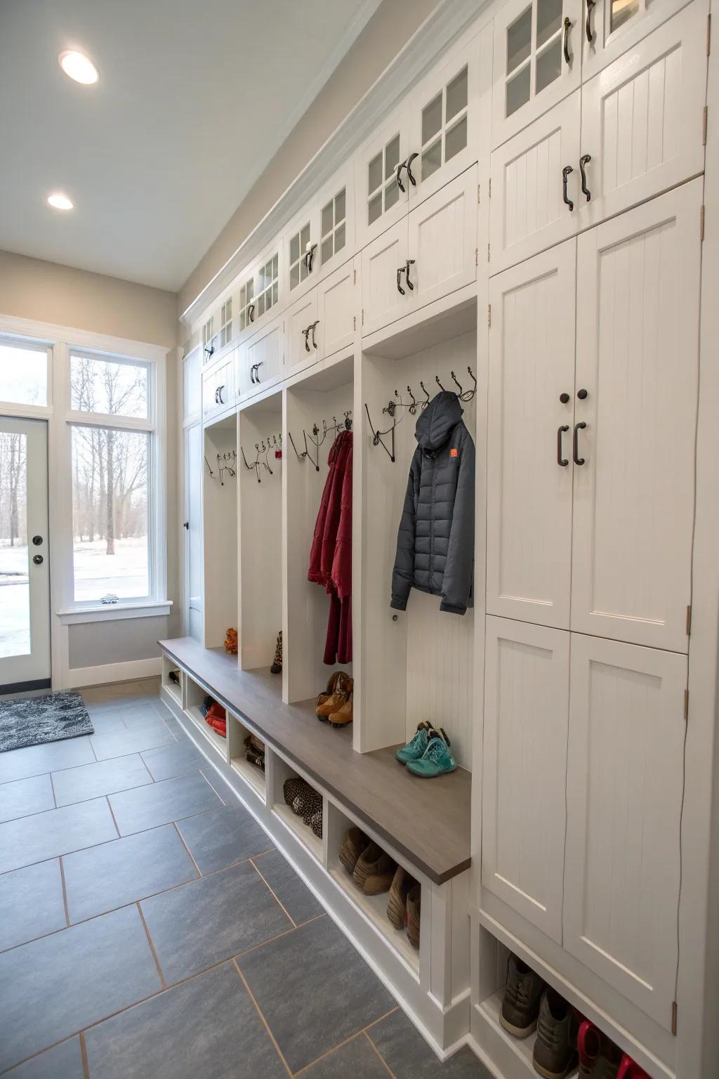 Custom lockers for personalized organization.