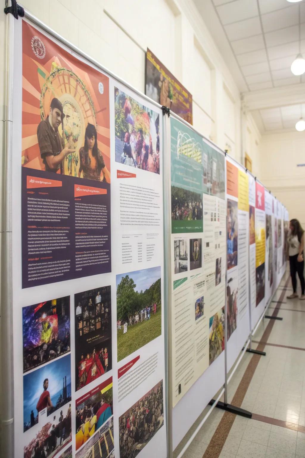 A bulletin board showcasing famous music festivals worldwide.